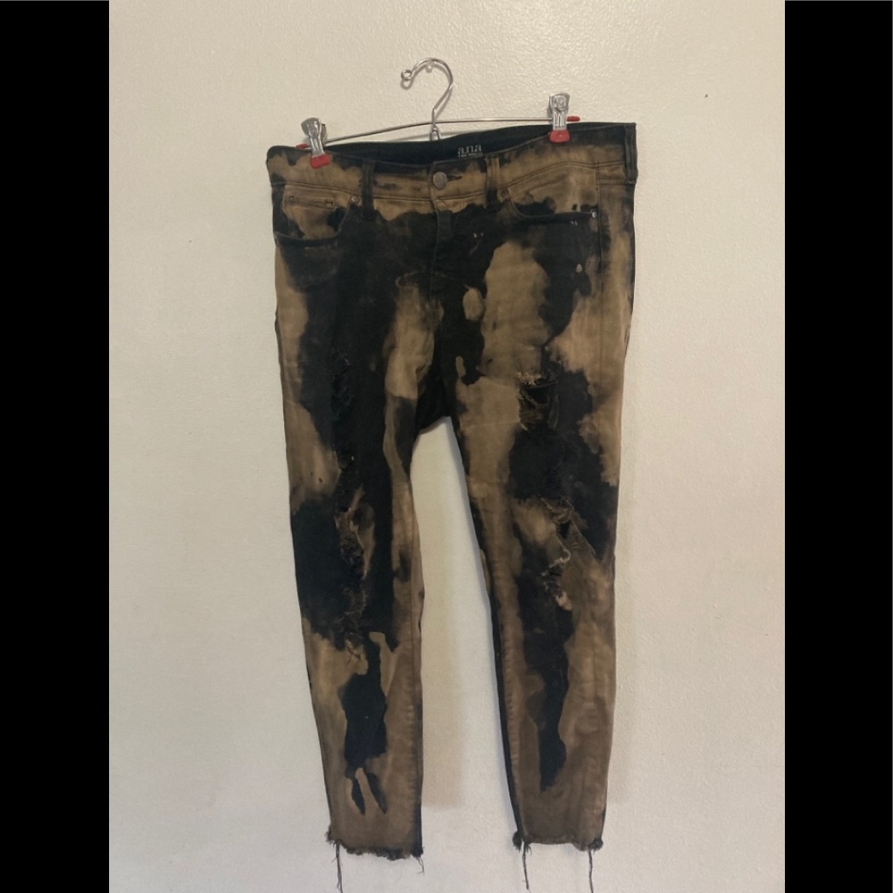 ana bleached black ripped jeans